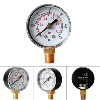 

New Pressure Gauge 40mm Dial 1/8" BSPT Vertical 15,30,60.100,160 200, 300 PSI & Bar