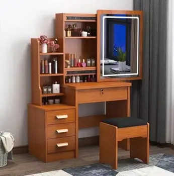 

Dressing table bedroom modern simple net red dressing table multi function household storage cabinet integrated make-up table
