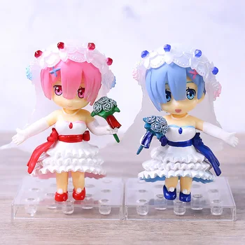 

2pcs/set Re: Life in a Different World From Zero Rem Ram Wedding Dress Ver. Anime PVC Action Figure Collection Model Toys Doll