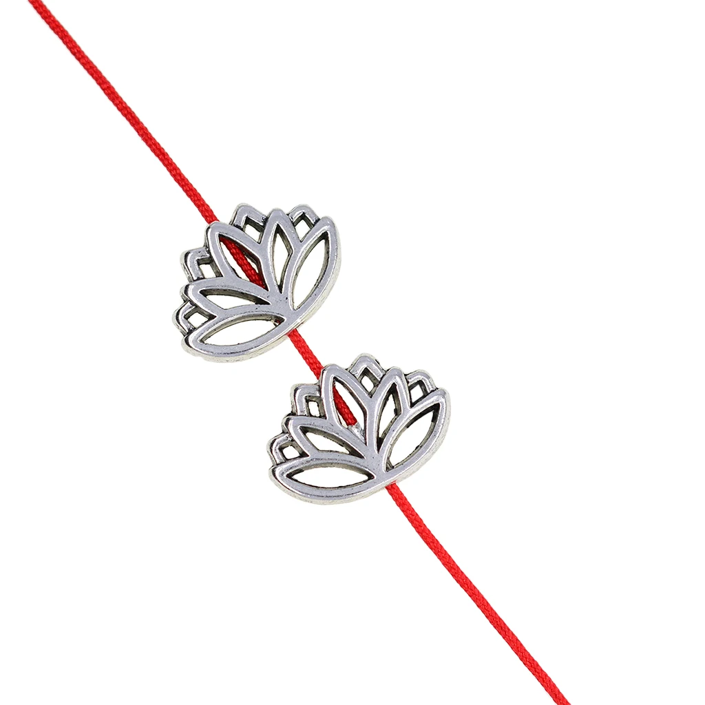 30PCS Tibetan Silver Hollow Out Lotus Flower Metal Beads Cute Spacer Loose Beads Charms For DIY Jewelry Making (16 X 13 X 4 Mm)