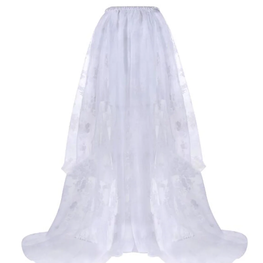 Стимпанк Готическая винтажная юбка викторианская кружевная юбка лолита с оборками для свадьбы открытая передняя высокая низкая длинная юбка макси Jupe Femme