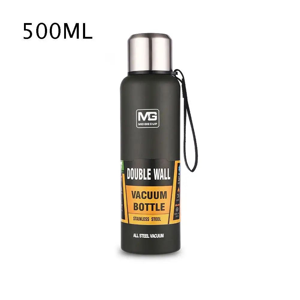 B 500ml Уличная Изолированная бутылка, портативный термос с двойными стенками, большая емкость для бутылок для воды, спортивный шейкер для тренажерного зала, кружка 500/750 мл - Цвет: B 500ml