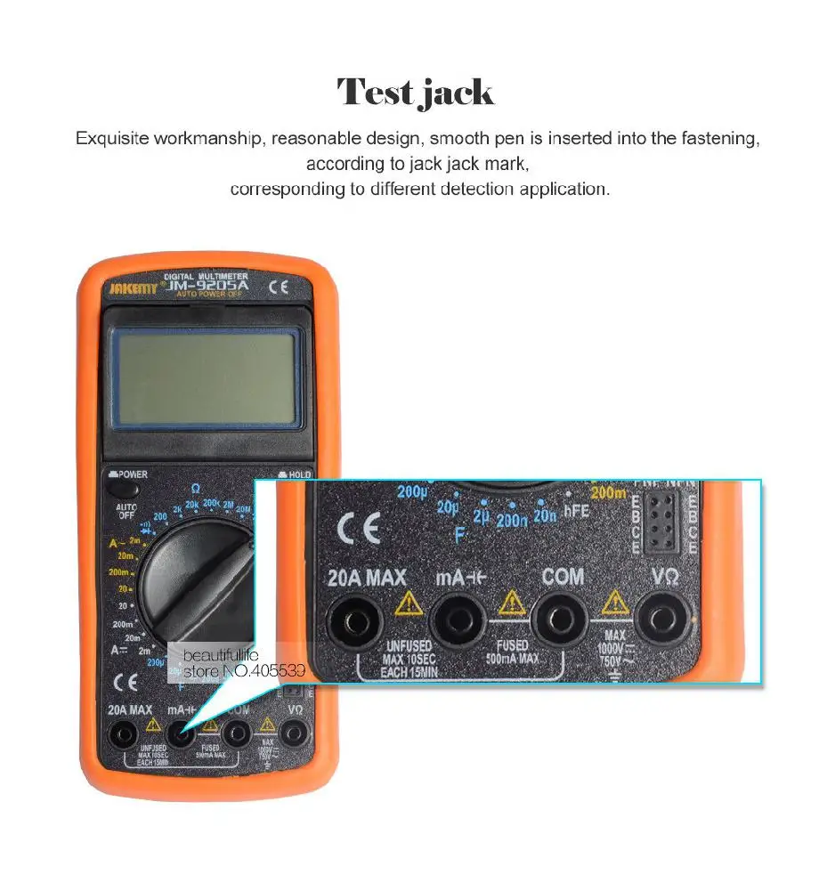 JM 9205A Цифровой мультиметр Профессиональный электрический ручной ЖК-тестер
