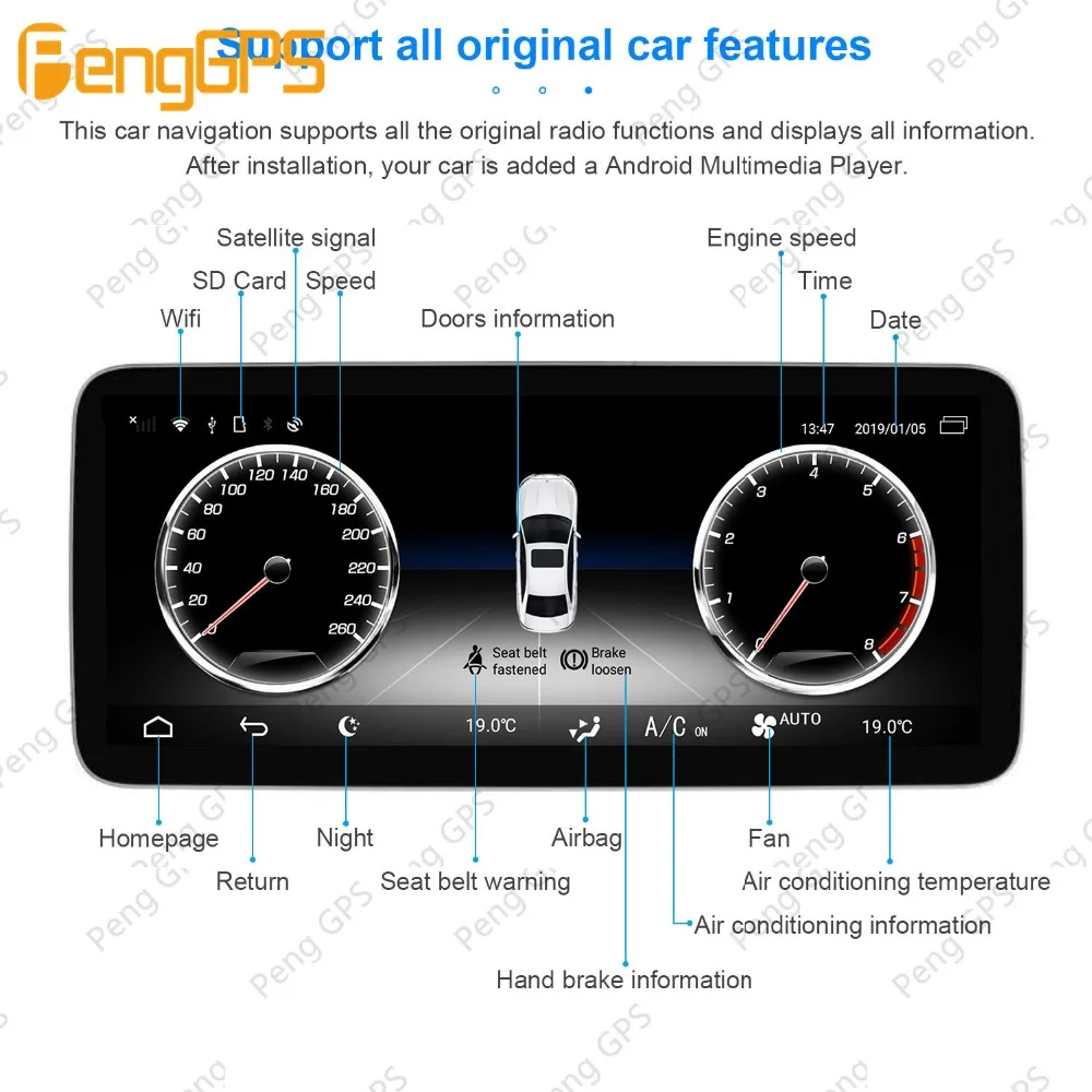 Excellent 10.25 " Android 8.0 4+32GB Built-in DSP Car no DVD Player multimedia Radio For Mercedes Benz GLA A class W176 2013-2019 GPS Nav 5