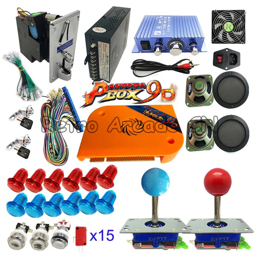 Pandora box 9D 2226 в 1 Аркада светодиодная Кнопка diy Набор для монет Видео игровой шкаф поддержка 3P 4P игры usb-геймпад 3D игры