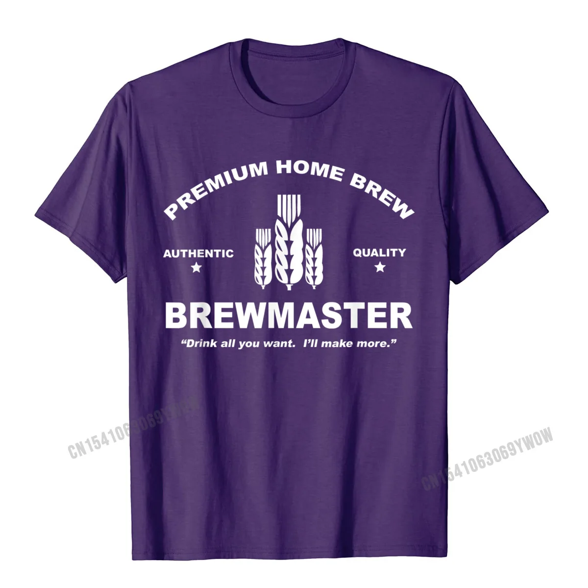 Casual Printed Tops Tees for Men Classic Summer O-Neck 100% Cotton Fabric Short Sleeve Tshirts Geek Tee-Shirts Brewmaster Premium Home Brew Beer brewing t-shirt__215 purple