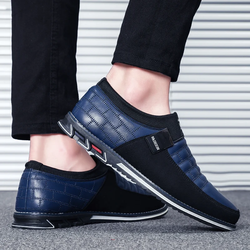 Autumn winter plush warmth Oxfords Leather Men Shoes Fashion Casual Slip On Formal Business Wedding Dress Shoes Big Size