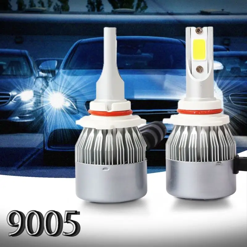 New 2pcs C6 LED Car Headlight Kit COB 9005 36W 7600LM White Light Bulbs