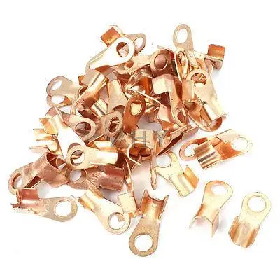 

50 Pcs 20A Open Cable Connector Ring Lug Copper Passing Through Terminals