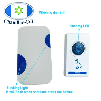 

AC Power Wireless Door Bell Remote control door chime kit Flashing LED Light loud Speaker Home Hotel digital Smart musical