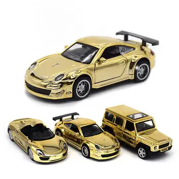 

1:32 Gold Alloy Pull Back Model Car Model Toy Sound Light Pull Back Toy Car Toys For Boys Children Gift