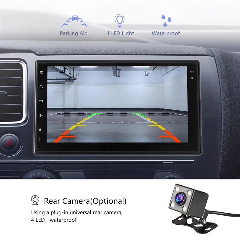 Flash Deal Jansite 7" 2 din Car Radio MP5 Android 8.1 player HD 1080P Digital Touch screen mirror + Bluetooth Car Stereo with microphone 5