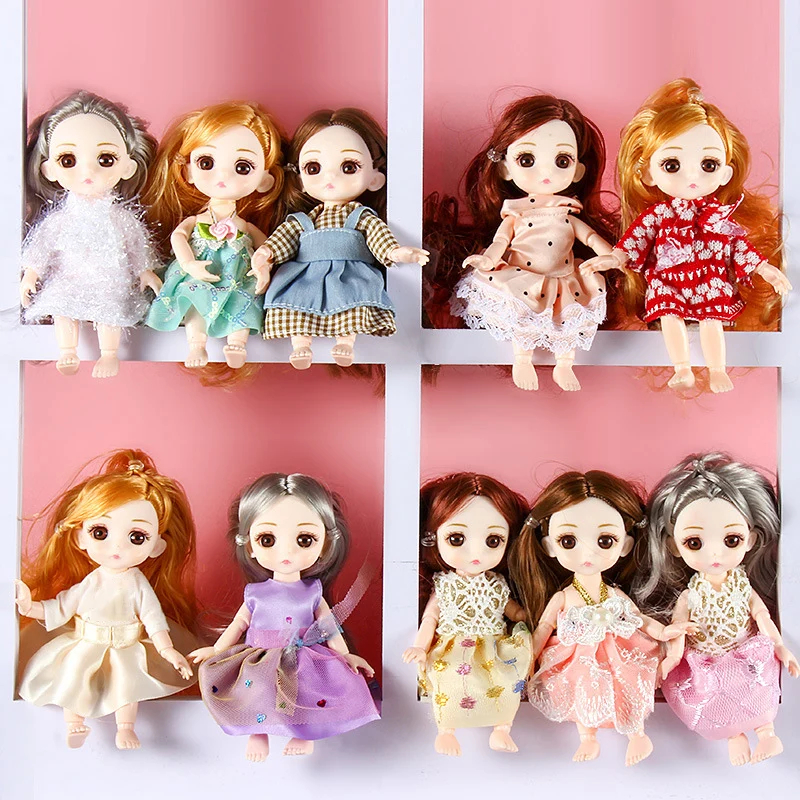 

BJD Doll 1/12 16cm Doll With Clothes Shoes 13 Movable Joints Princess Dress Up Baby Nude Body Fashion Dolls Toys for Girls Gift