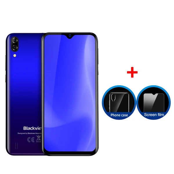 Blackview A60 смартфон четырехъядерный Android 8,1 4080mAh Мобильный телефон 1GB+ 16GB 6,1 дюймов 19,2: 9 экран Двойная камера 3g мобильный телефон - Цвет: A60 Blue Kit