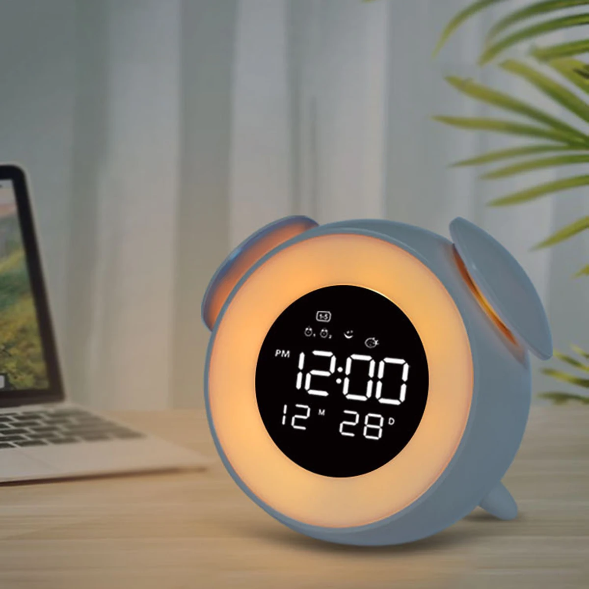 3 цвета цифровой Настольный будильник светодиодный часы для детей настольные часы Натуральный звук Пробуждение часы календарь лобовое