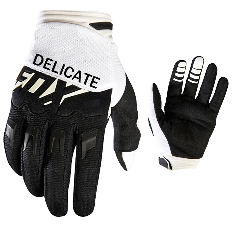 

Brand New Delicate Fox MX Glove Locomotive Downhill Bike Off-road Motocross Men's White Black Gloves
