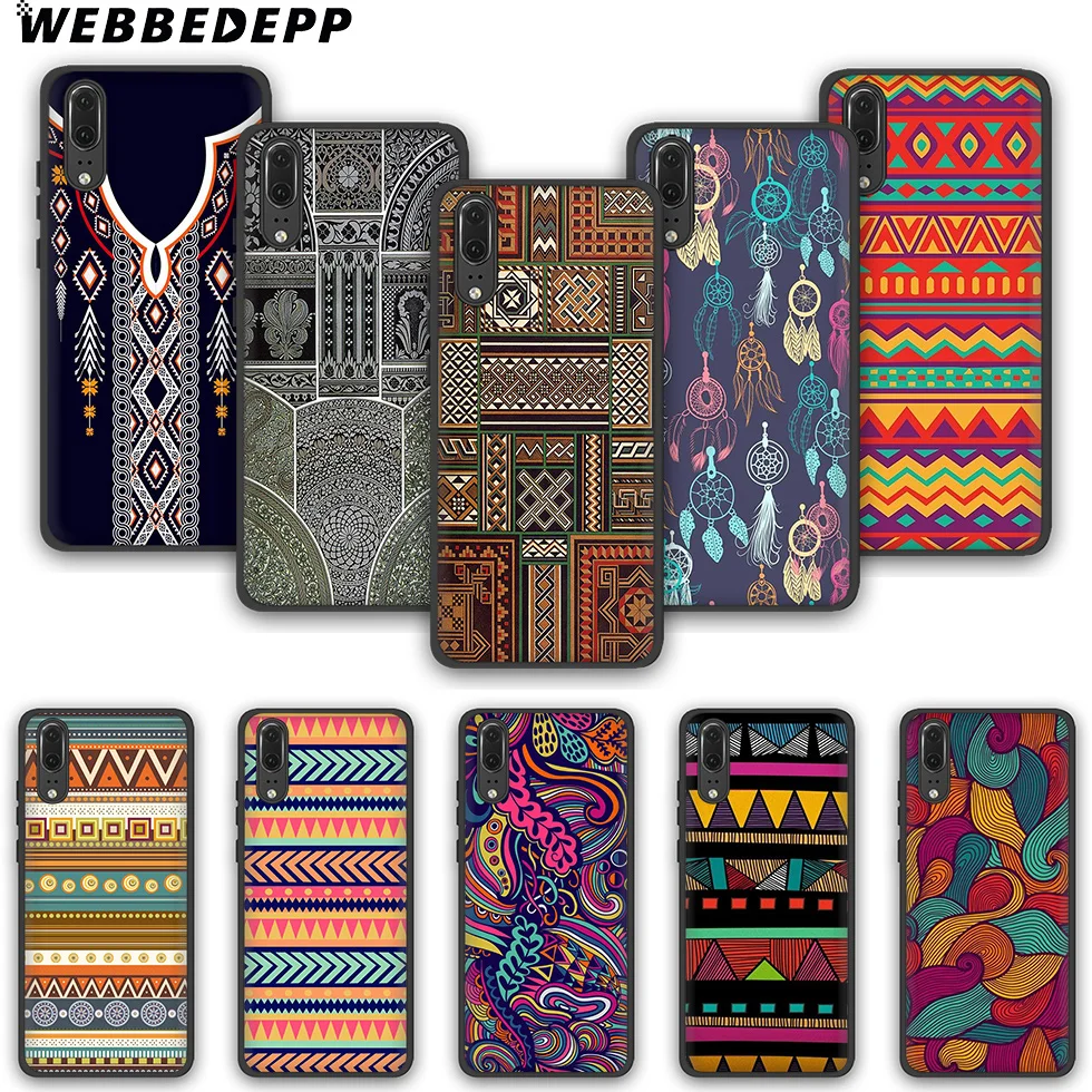 WEBBEDEPP Traditional African Totem Fashion Soft Phone Case for Huawei P10 P20 P30 Lite Pro Y6 Y7 Prime 2018 Y9 2019 |