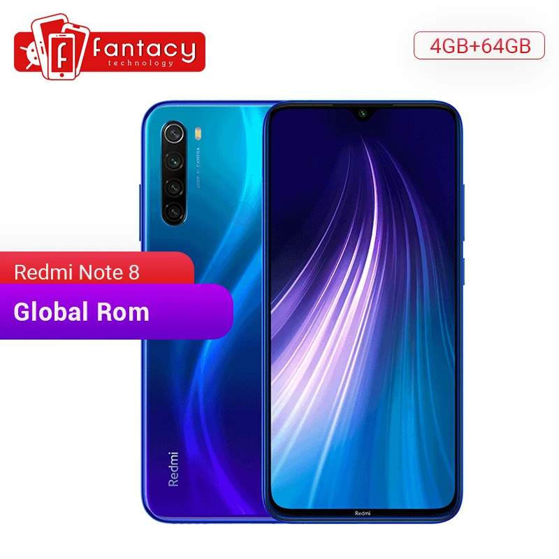 New Global ROM Xiaomi Redmi Note 8 4GB 64GB 48MP Quad Camera Smartphone Snapdragon 665 Octa Core 6.3