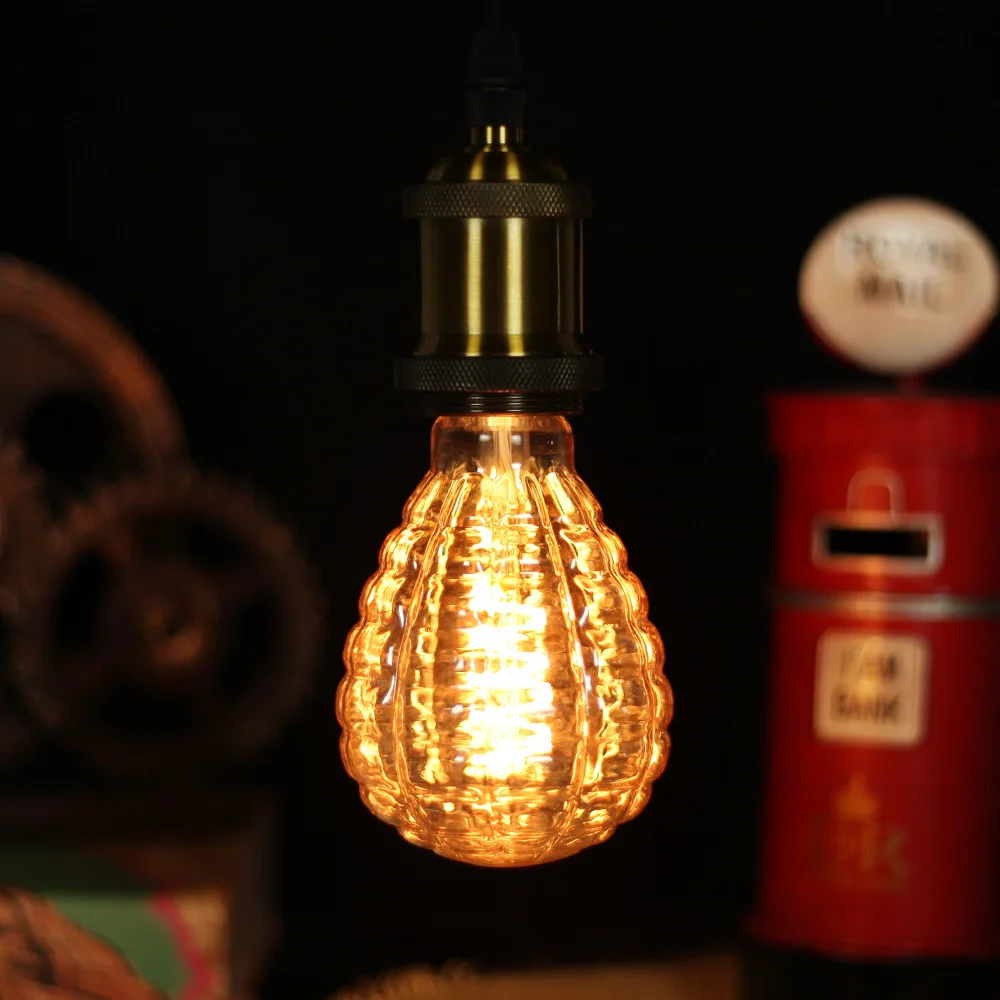 

Plug-on Transmitter Pinecone Modeling Special Shape Creative Decorative Lights Eddie Vintage Students Bulb LED Single Spiral Gol
