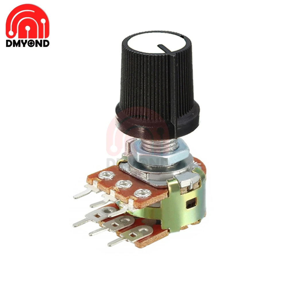 Ручка WH148 Swtich вращающийся потенциометр Линейный Конус для крышки Arduino 1K 2K 5K 10K 20K 50K