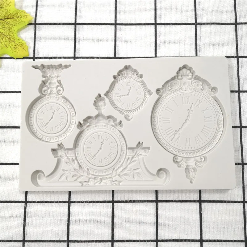 DIY часы силиконовые формы для 3D ремесла помадка торт инструмент часы кекс украшения инструменты формы для выпечки питания K517