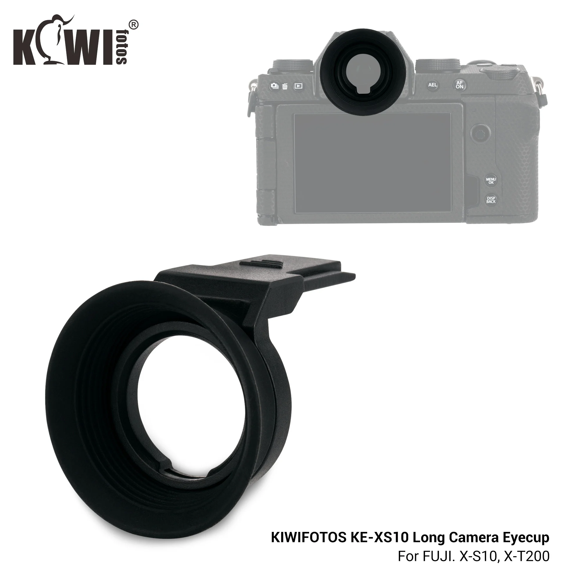 Soft Silicon Long Câmera Viewfinder Ocular Eye Cup para Fuji Fujifilm Xs10 Xt200 X-s10 X-t200 X-s20 Eyeshade Protector - Image 4