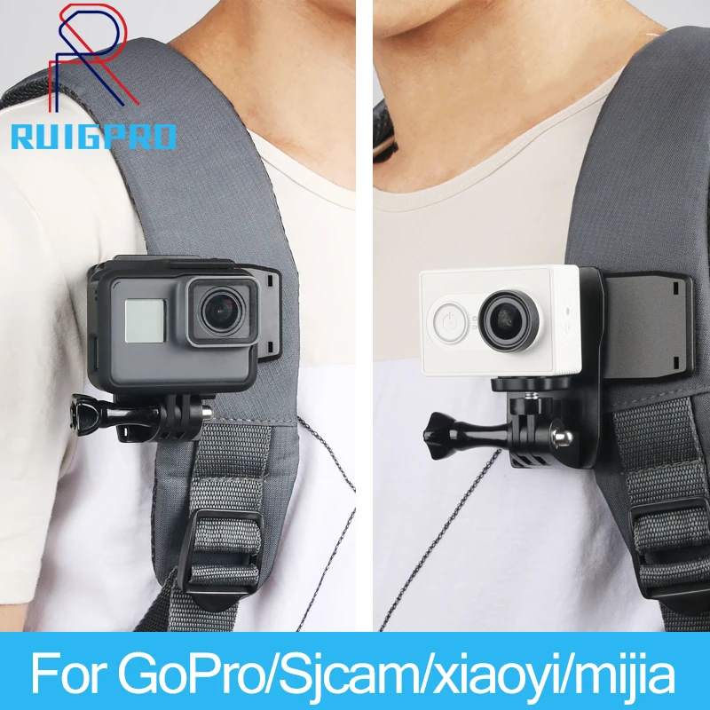 Rotate Backpack Clip Clamp Mount for GoPro Hero 9/8/7/6/5/4/3+3 Xiaomi Yi 4K Lite SJCAM
