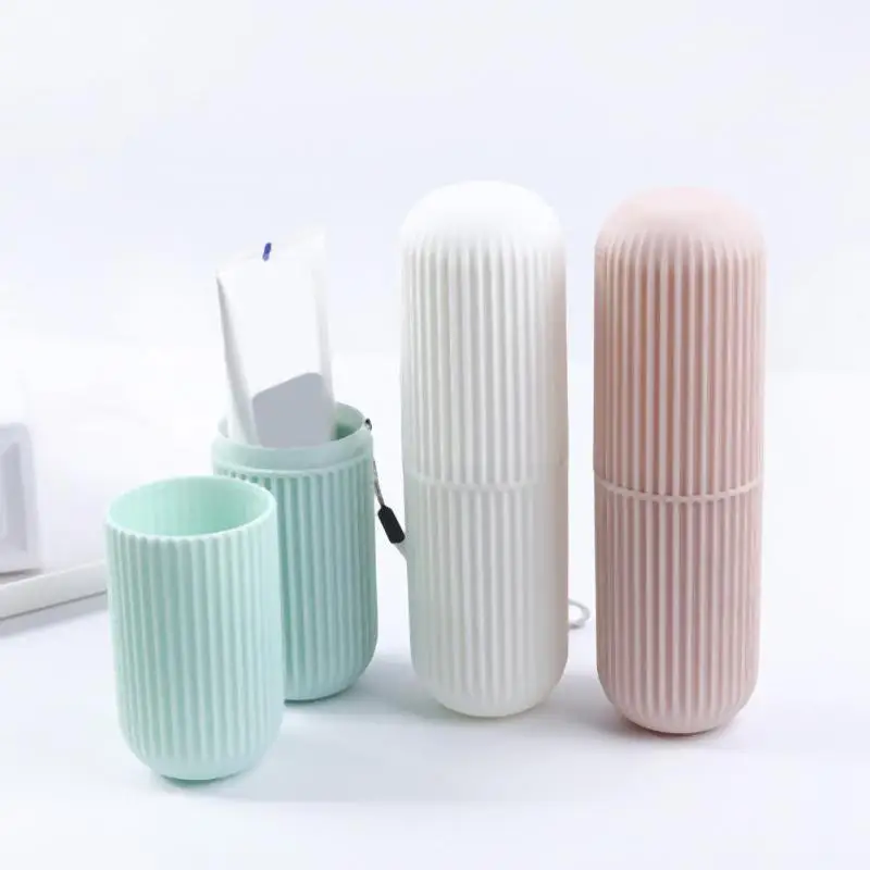 

Portable Toothbrush Toothpaste Storage Case Plastic Couple Bathroom Accessories White Green Pink Grey Multicoloured