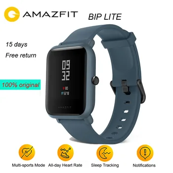 

Amazfit Bip Lite Blue Smart Watch 45-Day Battery Life 3ATM Water-resistance Activity Healthy Tracking Apps Notification