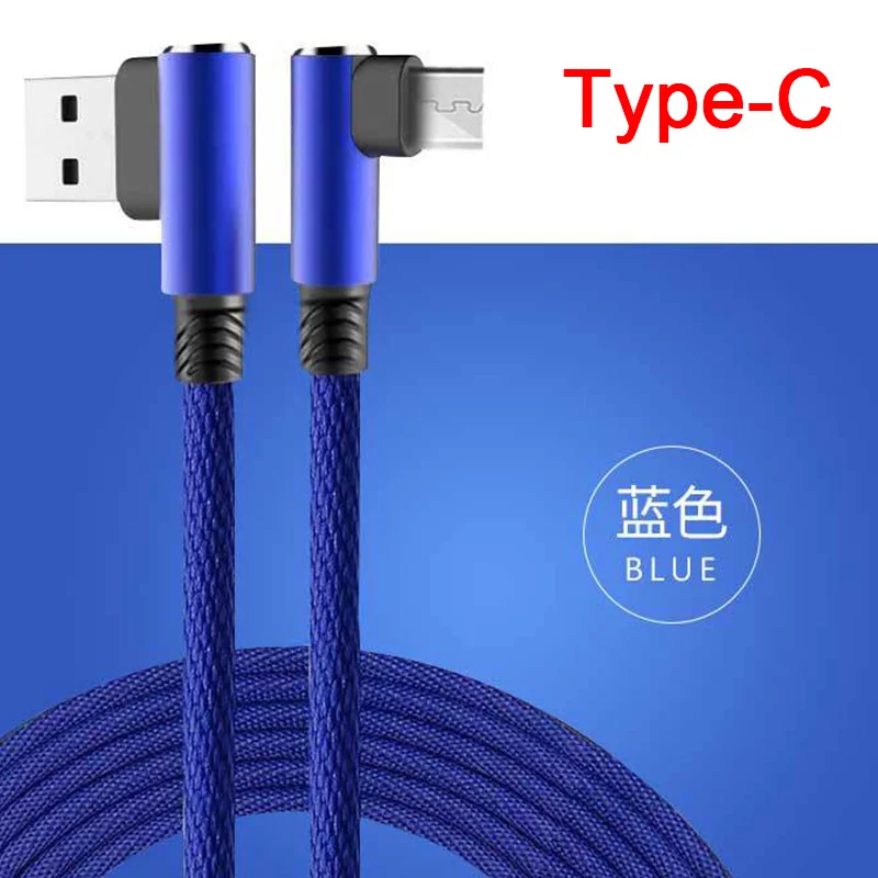 Тканевый USB кабель для iPhone Lighting mi cro type C OTG кабель для быстрой зарядки на samsung S9 Plus Xiaomi mi 9 Lite Honor 8X - Цвет: Type-C Blue