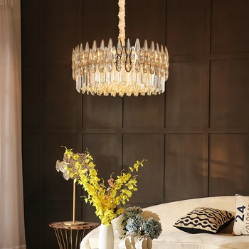 

Manggic Design Round art deco modern crystal chandelier lighting chandelier dining room light fixtures