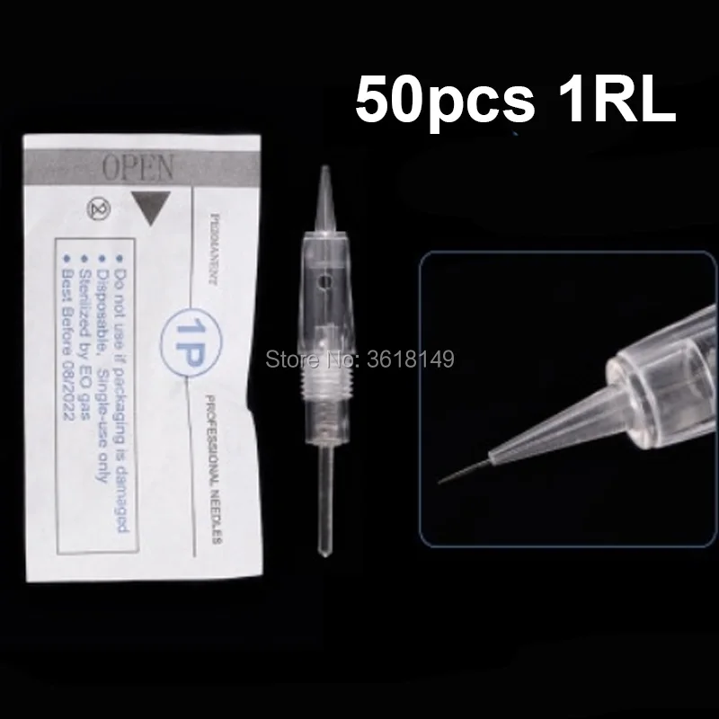 100 шт картридж игл для татуажа 1R Charmant ручка машины, Перманентный макияж, иглы для Dermografo Charmant 3R 5R 5F 7F