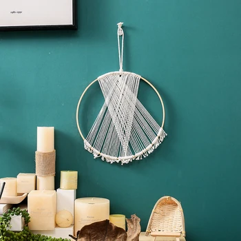 

Tapestryv Wall Hanging Home Decoration Decoration for Kids Room Dreamcatchers Boho Macrame Woven with Long Tassel White Cotton