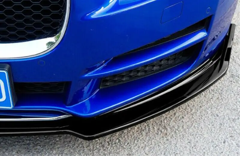 3 шт. черный Передний бампер подбородок спойлер разветвители для Jaguar XE x760- модификация автомобиля аксессуары