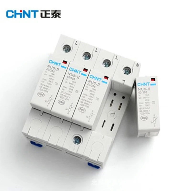 CHNT O prendedor do impulso de chint NU6-II/f 40ka/460 v 4 p protege o aparelho elestico do sistema elétrico trovao instantâneo