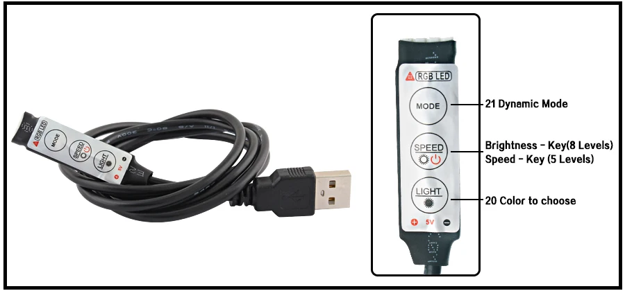 5 в RGB светодиодные полосы света USB светодиодный полосы ТВ ПОДСВЕТКА 2835 1-5 м зарядка автомобиля USB светодиодные полосы 5 в огни с 24Key 3 кнопочным контроллером