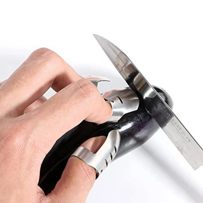 2 Sets Of Adjustable Finger Guard Gloves Gloves Stainless Steel Hand Knife Cutting Finger Protection Tool