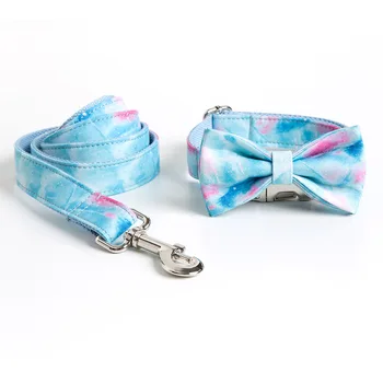 

Personalized Floral Dog Collar and Leash Set Custom Small Medium Large Dog Pet ID Collar Lead Flower Print Dog Engraved Collars