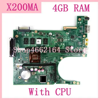

X200MA With CPU 4G Memory Mainboard Motherboard For ASUS F200MA F200M X200M X200MA laptop Motherboard 100% Tested Free Shipping
