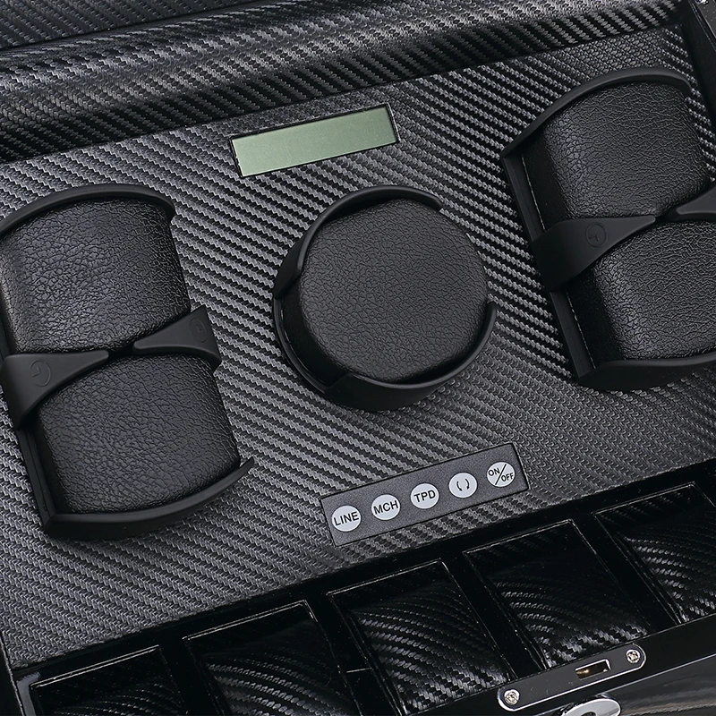 Часы Winder Box чехол для хранения шейкер дисплей автоматический деревянный пять двигателей 5 слотов часы Winder вращающийся держатель Органайзер пианино
