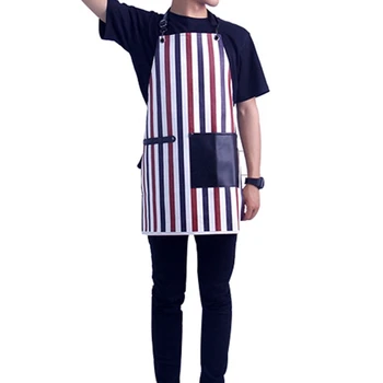 

63x82CM Professional Waterproof Full Leather Hair Cutting Barber Salon Bib Stripes Hairstylist Stripes Apron Hairdressing Tools