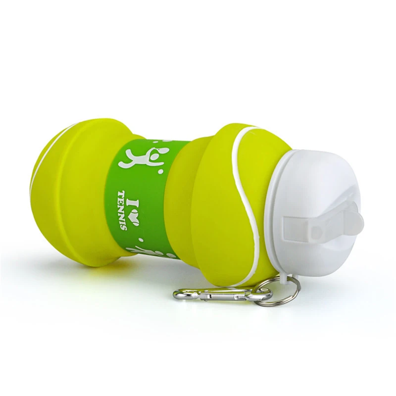 Fold Tennis Water Bottle Travel Hiking Office Camping School Sports Plastic Kettle Healthy Material Portable Kids Water Bottle