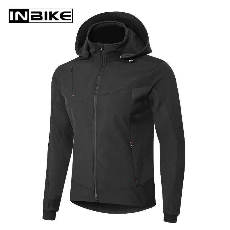 INBIKE зимняя теплая мотоциклетная куртка ветрозащитная Водонепроницаемая флисовая куртка для верховой езды спортивная одежда MTB с капюшоном Джерси мужское моторное пальто
