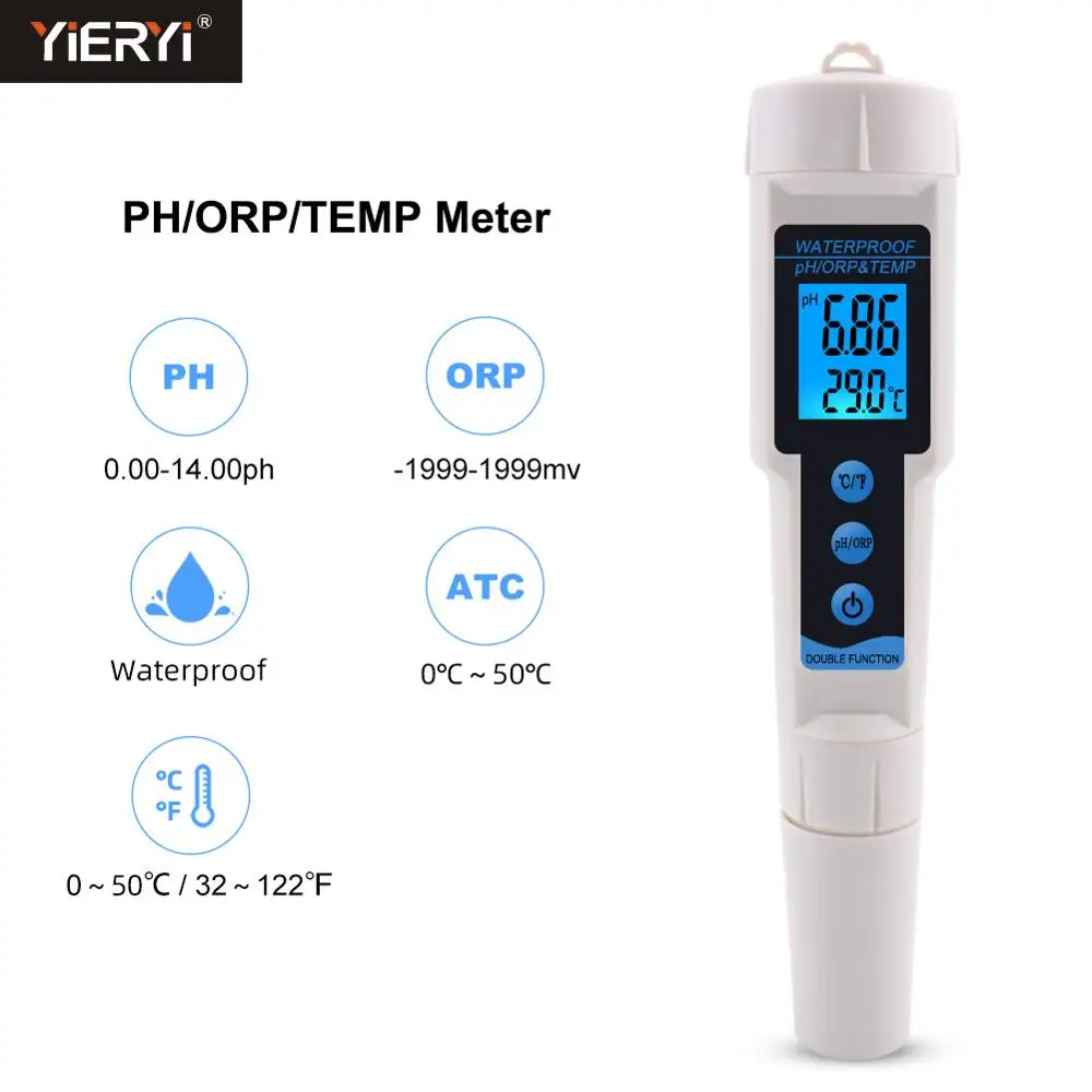 Yieryi новый бренд ORP 3569 метр 3 в 1 pH TEMP тестер с подсветкой многопараметрический