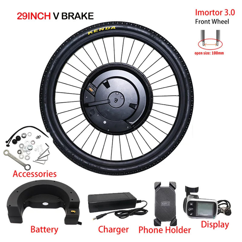 29inch V Brake Комплект для переоборудования электрического велосипеда 36V 350W 2" 26" 700C 2" мотор эпицентра деятельности колеса комплект Bicicleta Electrica Con Bateria, фара для электровелосипеда в Conversion Kit - Цвет: 29inch V Brake