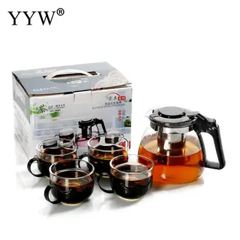 

Portable Glass Tea Set Travel Teaware Sets Heat-resistant Glass Teapot Tea Cups Kettle Kitchen Tools Drinkware Accessories