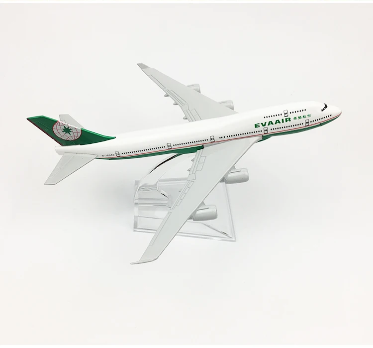 1/400 Масштаб Модель металлического самолета EVA AIR Boeing 747 16 см сплав самолет B747 воздушные лайнеры детские игрушки дети подарок для коллекции