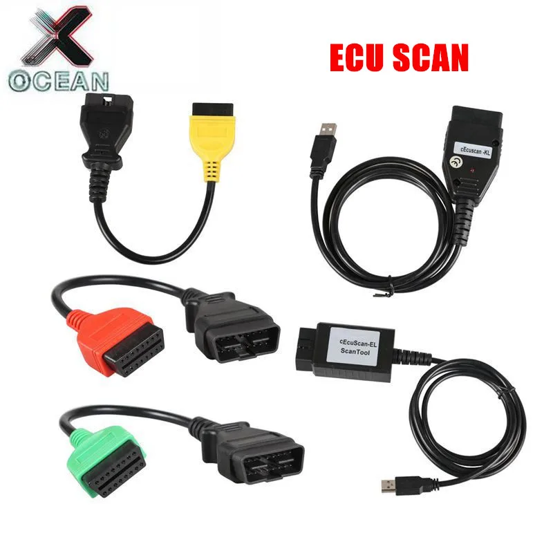 

High quality For Fiat ECU Scan FiatECUScan + MultiECUScan For Fiat / Alfa Romeo / Lancia OBD2 Scanner Diagnostic Cables Adapters