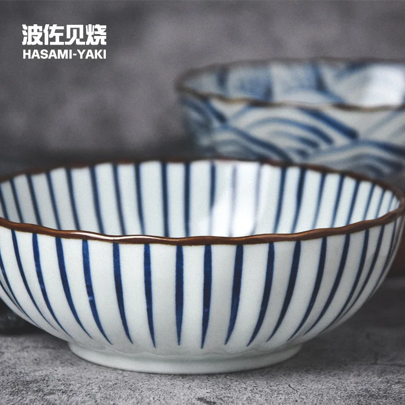 HASAMI импортируется из Японии керамическая посуда глазурованная Qinghai волна суповая чаша день питания магазин для керамики оптом