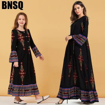 

Mother Daughter Dresses 2020 Summer Family Look Shirts Black Mommy and Me Wedding Princess Dress Party for Kids Striped Clothing